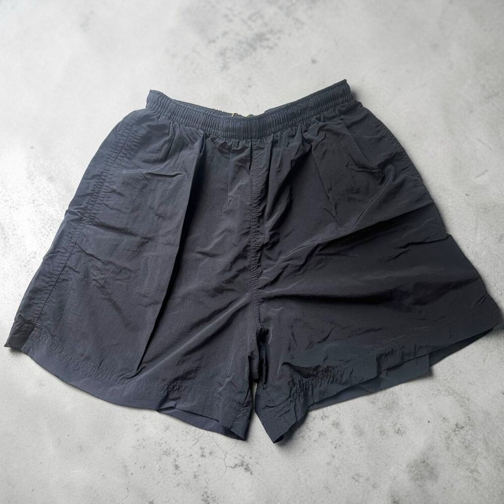 VTG L.L.Bean Nylon Shorts Womens M Black Elastic Waist Drawstring Hiking Outdoor